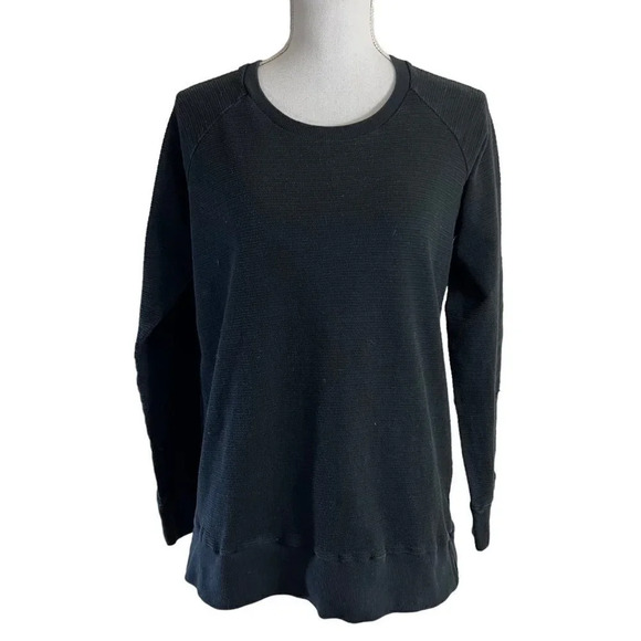 Giordano Black Sweater Size Medium 100% Cotton Crewneck Long Sleeves Pullover - Picture 1 of 5